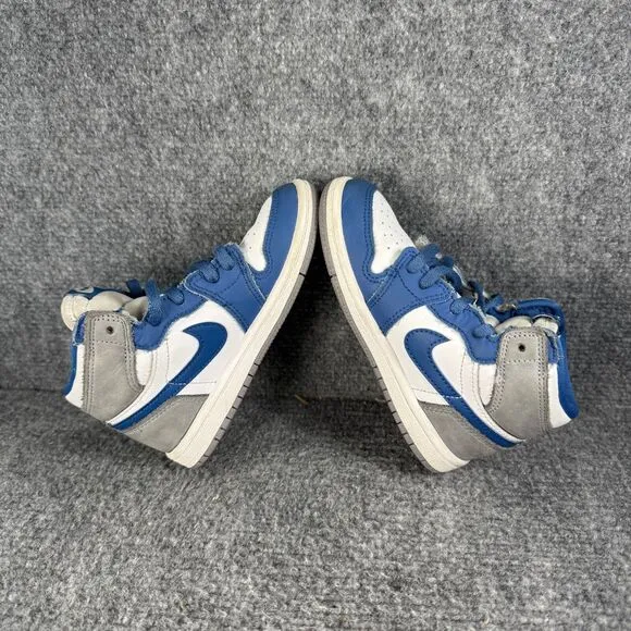 Jordan 1 Retro High OG True Blue Toddler 9C Shoes Gray White Athletic Sneakers