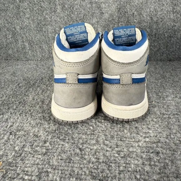 Jordan 1 Retro High OG True Blue Toddler 9C Shoes Gray White Athletic Sneakers