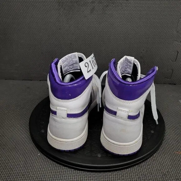 Jordan 1 Retro High Shoes Womens Sz 7.5 White Purple Sneakers