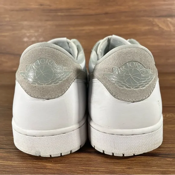 JORDAN 1 Retro Low ‘Neutral Gray’ White Leather Sneakers Men’s Size 13 Shoes