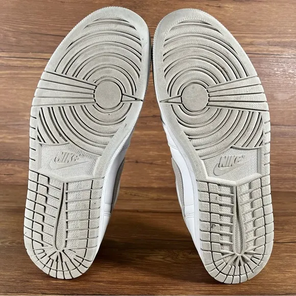 JORDAN 1 Retro Low ‘Neutral Gray’ White Leather Sneakers Men’s Size 13 Shoes