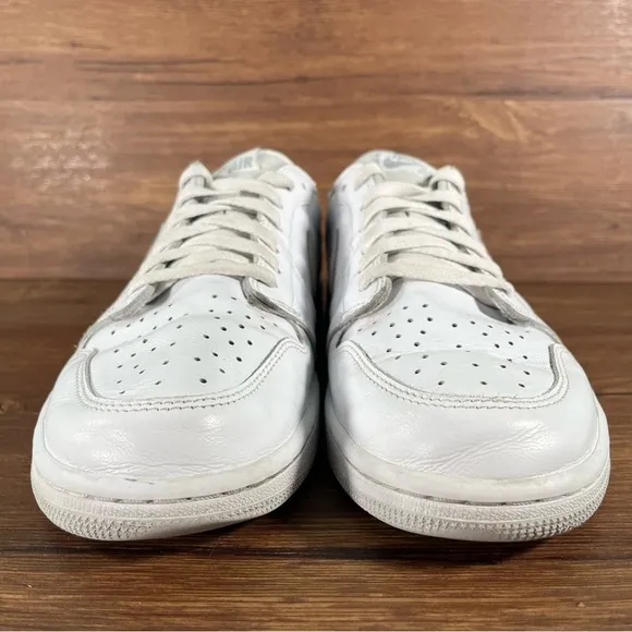 JORDAN 1 Retro Low ‘Neutral Gray’ White Leather Sneakers Men’s Size 13 Shoes