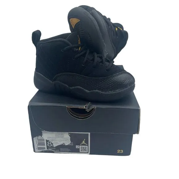 Jordan 12 Nike Retro TD Black Taxi Shoes High Toddler 8