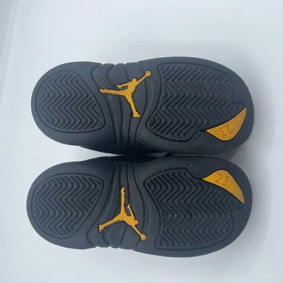 Jordan 12 Nike Retro TD Black Taxi Shoes High Toddler 8