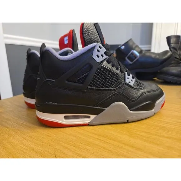 Jordan 4 Bred Reimagined Retro GS 6y / 7.5 Women FQ8213-006 Black Red White