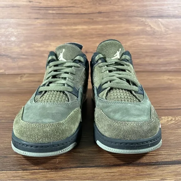 Jordan 4 SE Craft ‘Olive’ Green Sneakers Size 1Y Leather Shoes Lace Up