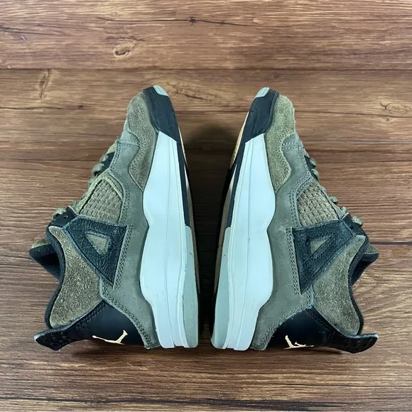 Jordan 4 SE Craft ‘Olive’ Green Sneakers Size 1Y Leather Shoes Lace Up