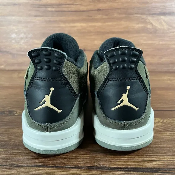 Jordan 4 SE Craft ‘Olive’ Green Sneakers Size 1Y Leather Shoes Lace Up