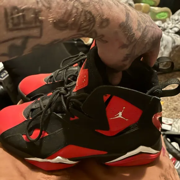 Jordan Black and Red Athletic Shoes
