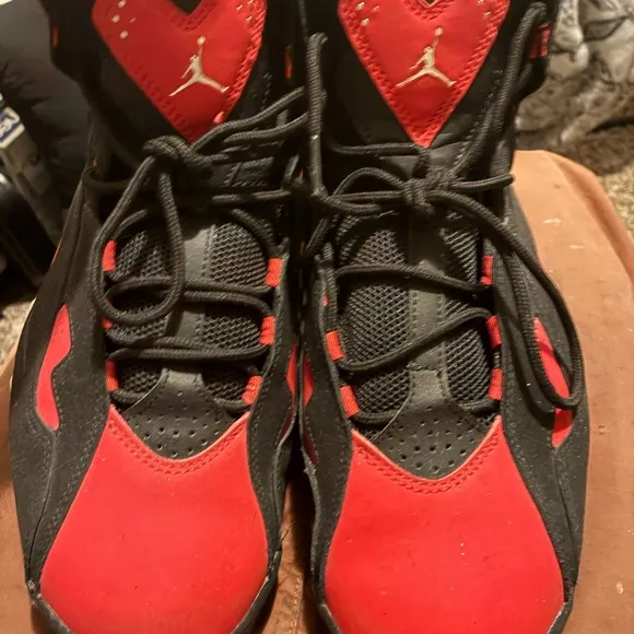 Jordan Black and Red Athletic Shoes