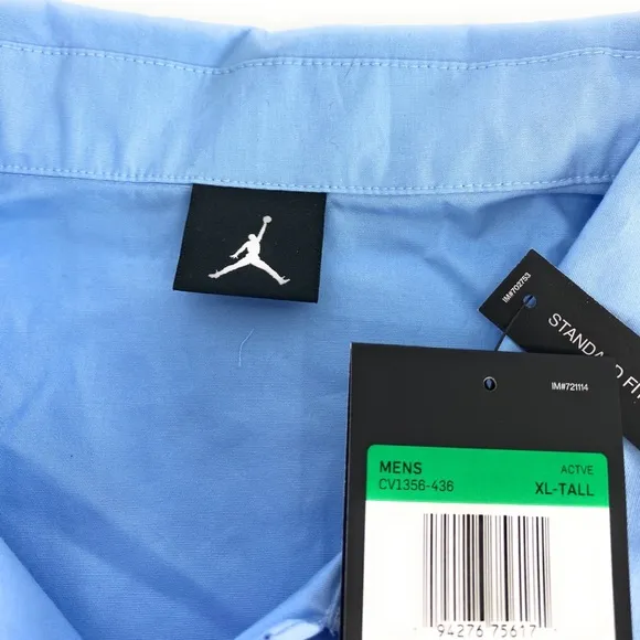 Jordan X Union Mechanic Psychic Blue Button Up Shirt CV1356-436 Size XL-T