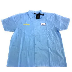 Jordan X Union Mechanic Psychic Blue Button Up Shirt CV1356-436 Size XL-T