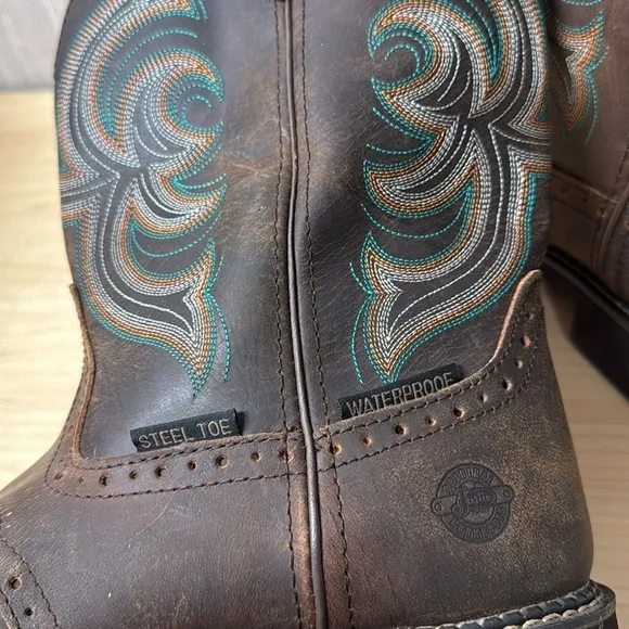 Justin Gypsy women’s Size 10 Brown And Turquoise‎ Cowgirl Boots