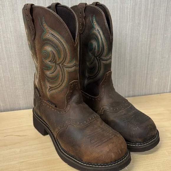 Justin Gypsy women’s Size 10 Brown And Turquoise‎ Cowgirl Boots