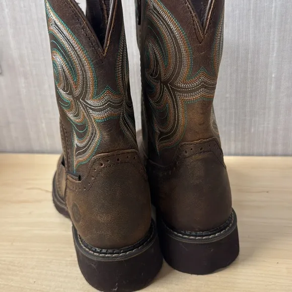 Justin Gypsy women’s Size 10 Brown And Turquoise‎ Cowgirl Boots