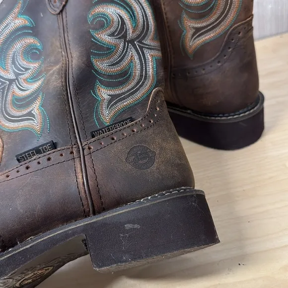 Justin Gypsy women’s Size 10 Brown And Turquoise‎ Cowgirl Boots