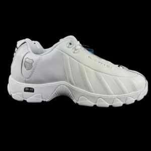 K-Swiss ST329 CMF White Black Silver Shoes Men's 03426-129 Sizes 8.5 - 13 M