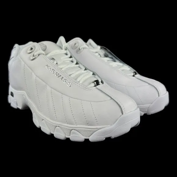 K-Swiss ST329 CMF White Black Silver Shoes Men's 03426-129 Sizes 8.5 - 13 M