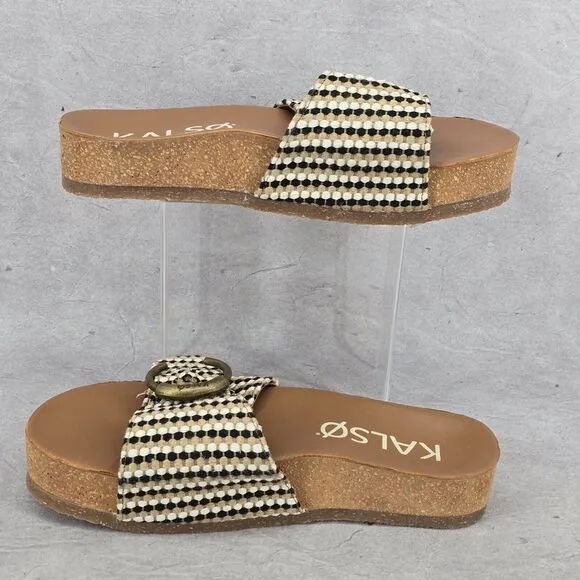 Kalso Earth Sway Negative Heel Earth Black Multi‎ Clog Sandal Women Size 8