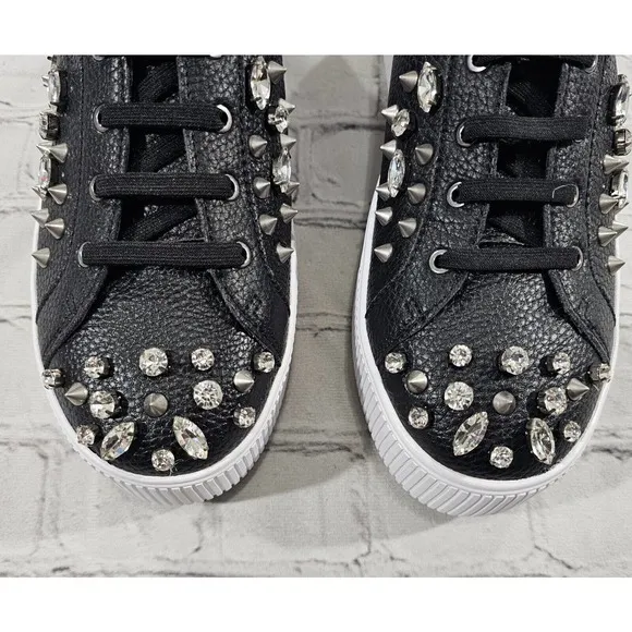 Karl Lagerfeld Paris Vina Black White Platform Sneakers Shoes WOMENS SIZE 8.5