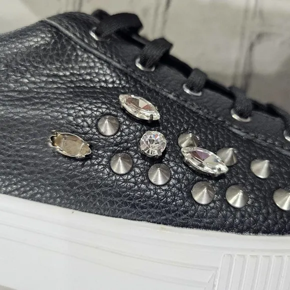 Karl Lagerfeld Paris Vina Black White Platform Sneakers Shoes WOMENS SIZE 8.5