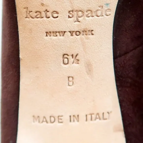 Kate Spade Brown &amp; Black Suede Leather Lace-up Heeled Pumps / Booties / Shoes