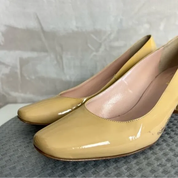 Kate Spade Heels Womens 7 Classic Patent Leather Block Heel Shoes Slip On Pumps