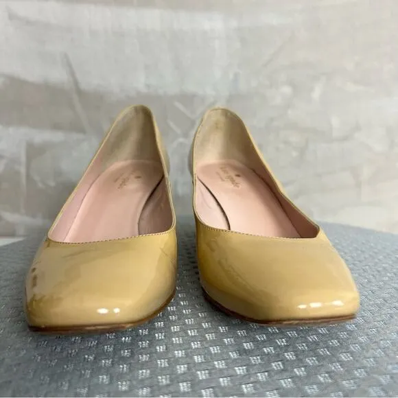 Kate Spade Heels Womens 7 Classic Patent Leather Block Heel Shoes Slip On Pumps