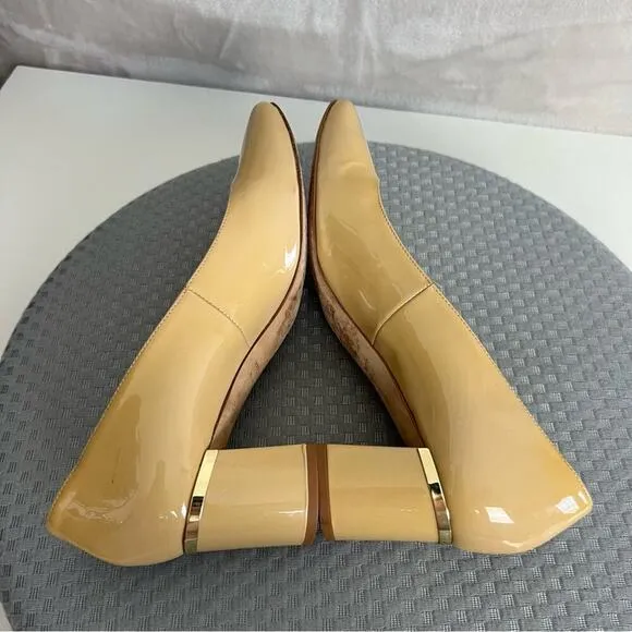Kate Spade Heels Womens 7 Classic Patent Leather Block Heel Shoes Slip On Pumps