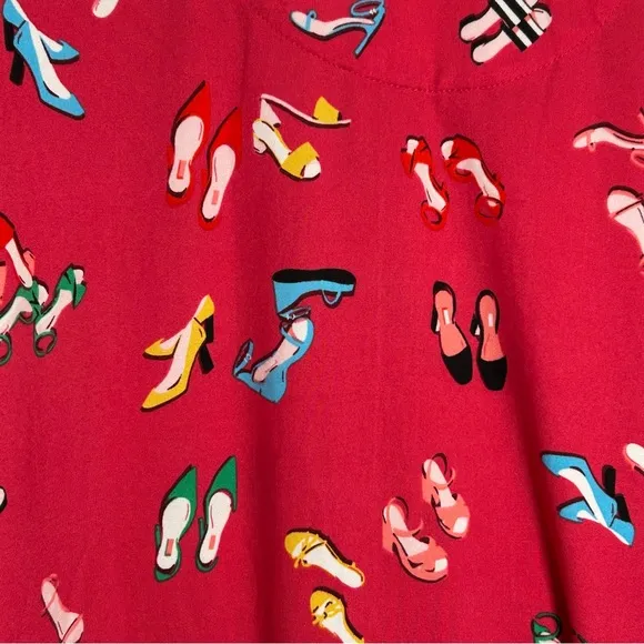 Kate Spade Party Shoes Print Pink Pajama Set NEW