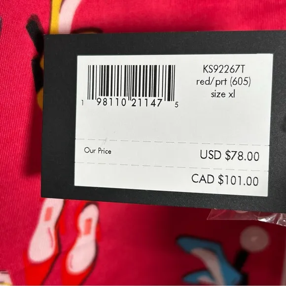 Kate Spade Party Shoes Print Pink Pajama Set NEW