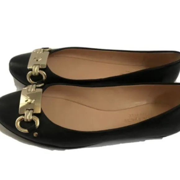 Kate Spade Women's Shoes 6B Black Leather Ballet Flat slip ons