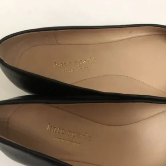 Kate Spade Women's Shoes 6B Black Leather Ballet Flat slip ons
