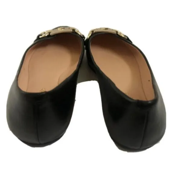 Kate Spade Women's Shoes 6B Black Leather Ballet Flat slip ons