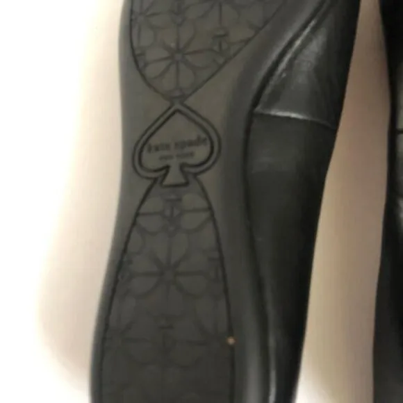 Kate Spade Women's Shoes 6B Black Leather Ballet Flat slip ons