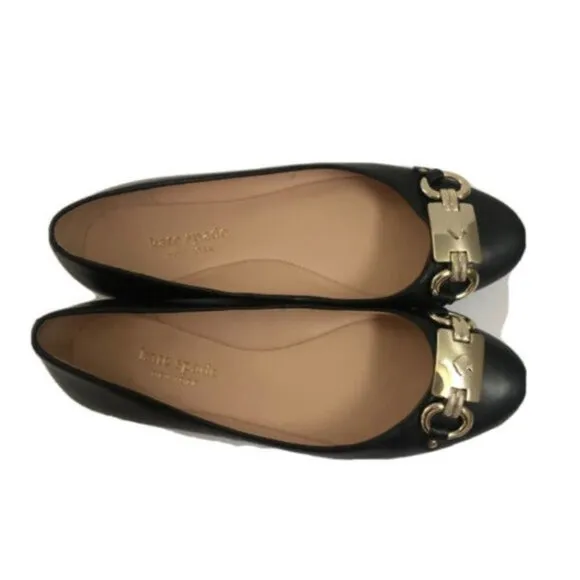 Kate Spade Women's Shoes 6B Black Leather Ballet Flat slip ons