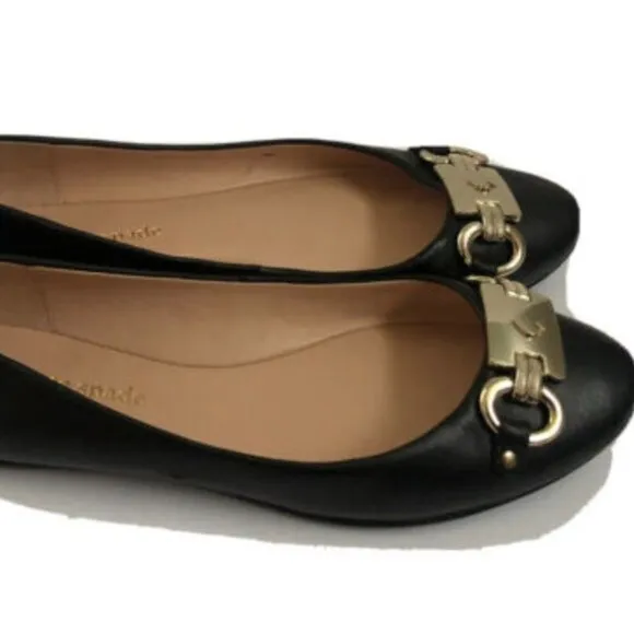 Kate Spade Women's Shoes 6B Black Leather Ballet Flat slip ons