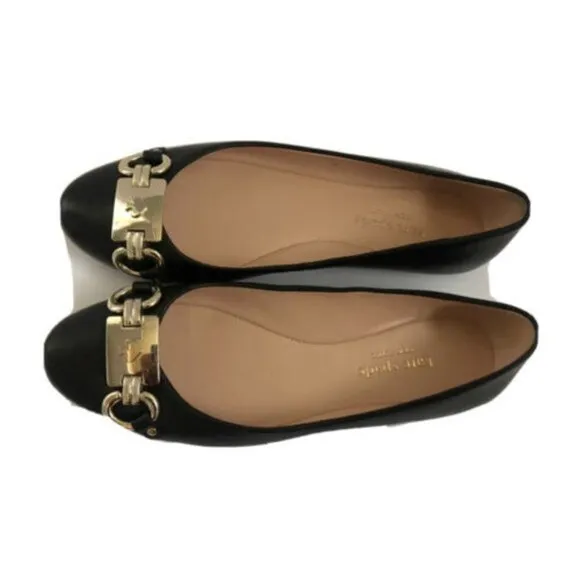 Kate Spade Women's Shoes 6B Black Leather Ballet Flat slip ons
