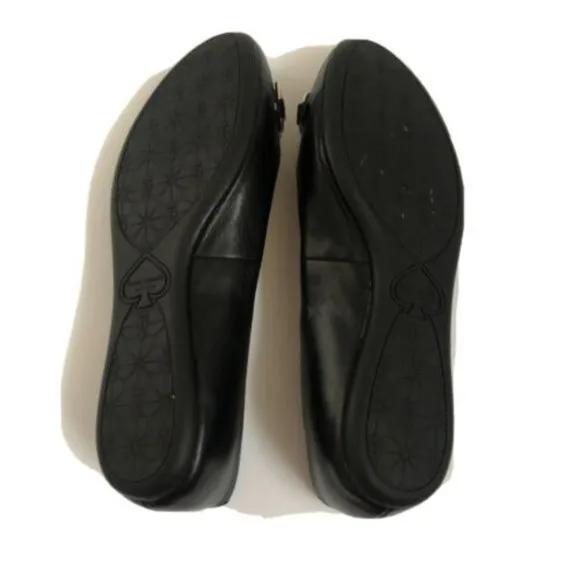 Kate Spade Women's Shoes 6B Black Leather Ballet Flat slip ons