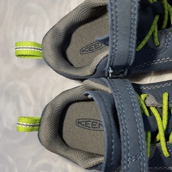 KEEN Jasper Navy Blue &amp; Green Suede Hiking Shoes Slip On Sneakers Size 9