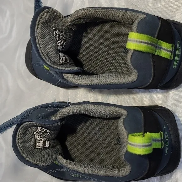 KEEN Jasper Navy Blue &amp; Green Suede Hiking Shoes Slip On Sneakers Size 9