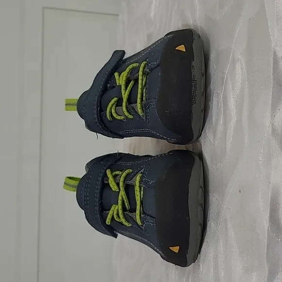 KEEN Jasper Navy Blue &amp; Green Suede Hiking Shoes Slip On Sneakers Size 9