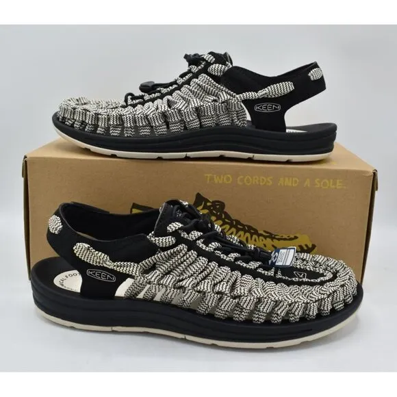 Keen Mens Size 8.5 Uneek Flat Cord Black Birch Sneakers Sandals Shoes