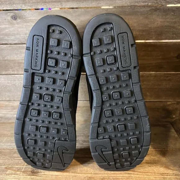 Kids Nike Woodside 2 High Triple Black GS Black Leather Boots Shoes Size 7 Y GUC