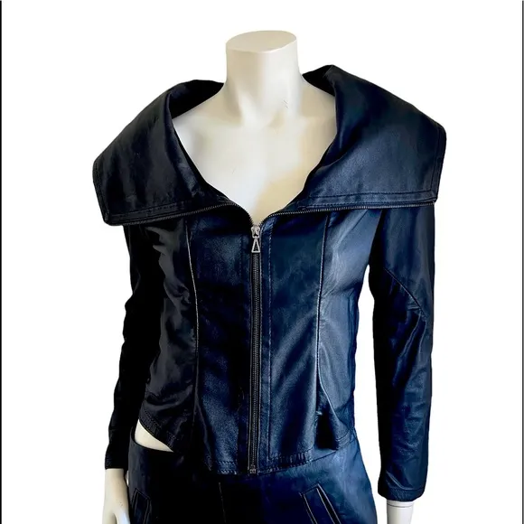 Kill City Black 100% Leather Jacket Size Medium