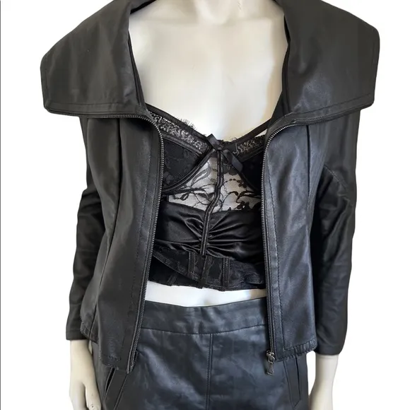 Kill City Black 100% Leather Jacket Size Medium