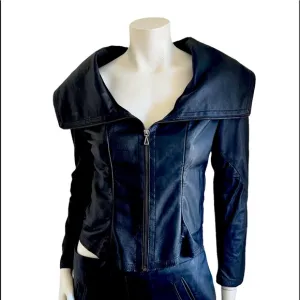 Kill City Black 100% Leather Jacket Size Medium