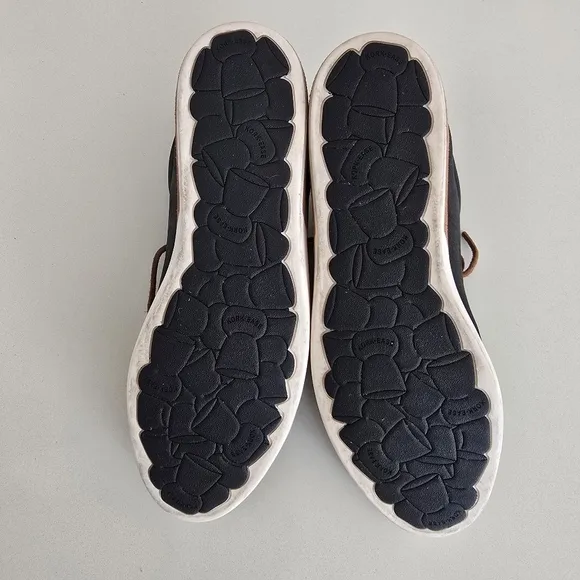 KORK-EASE Paislee Black Leather Sneakers Size 8