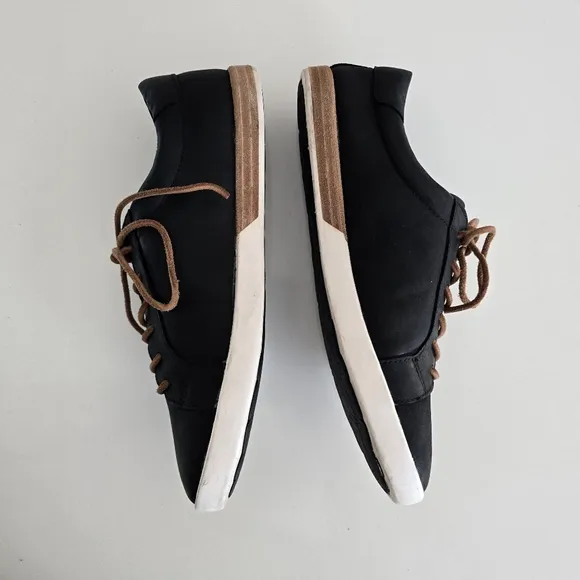 KORK-EASE Paislee Black Leather Sneakers Size 8