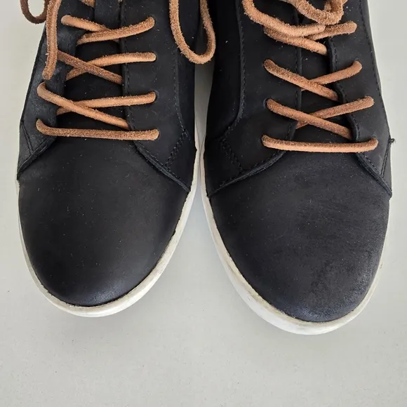 KORK-EASE Paislee Black Leather Sneakers Size 8